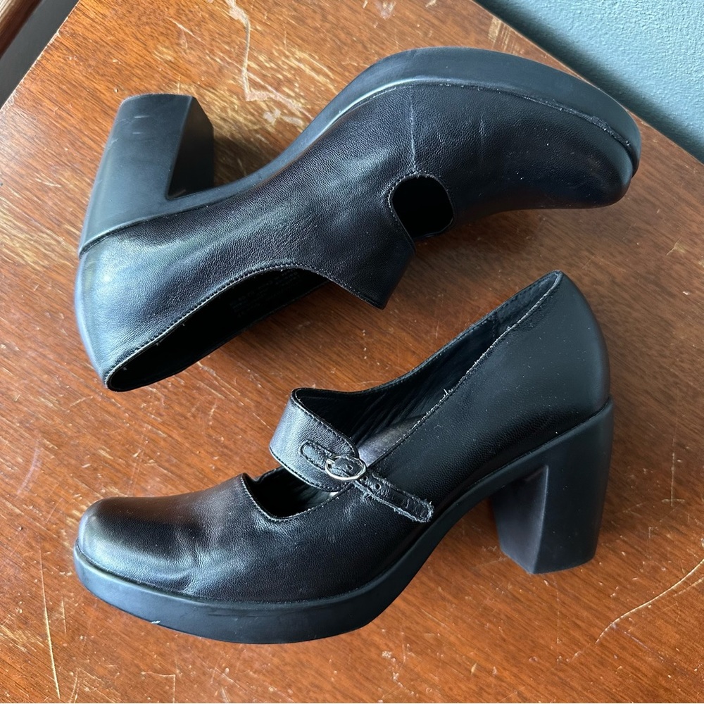 DANSKO Tara heeled mary jane clog shoes 37 6.5-7 90’s style buckle chunky VGUC